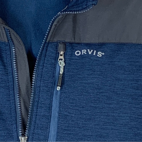 Orvis Men's Bonded Mesh Mid Weight Full Zip Navy Blue Fleece Jacket - Size Large - Picture 5 of 16